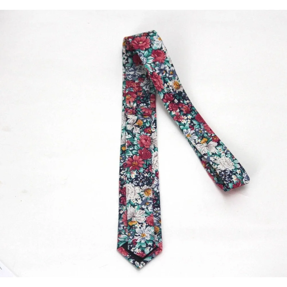 Floral cotton Men's Necktie Skinny 2 1/2W 58L‎